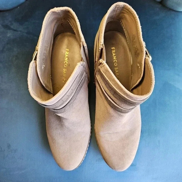 Franco Sarto Suede Wedge Ankle Boots - Taupe - Women's Size 8.5M - Picture 8 of 8